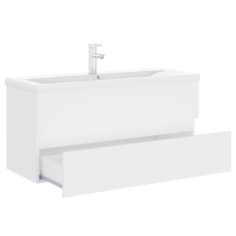 vidaXL Sink Cabinet with Built-in Basin White Engineered Wood