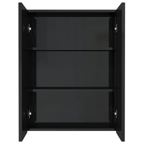 vidaXL Bathroom Mirror Cabinet 60x15x75 cm MDF Shining Black