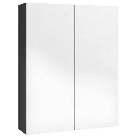 vidaXL Bathroom Mirror Cabinet 60x15x75 cm MDF Shining Black