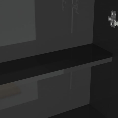 vidaXL Bathroom Mirror Cabinet 60x15x75 cm MDF Shining Black