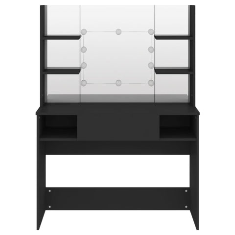 vidaXL Makeup Table with LED Lights 100x40x135 cm MDF Black