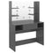 vidaXL Makeup Table with LED Lights 100x40x135 cm MDF Shining Grey
