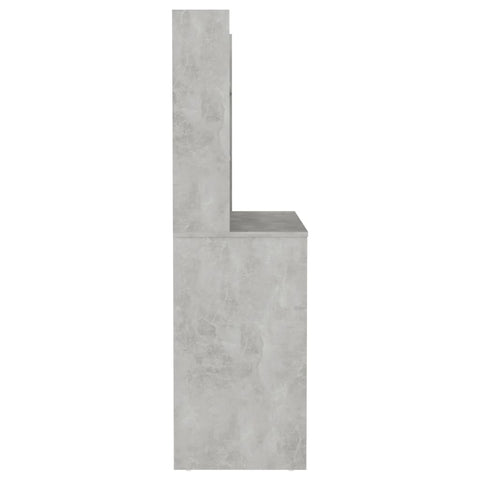 vidaXL Makeup Table with LED Lights 100x40x135 cm MDF Concrete Grey