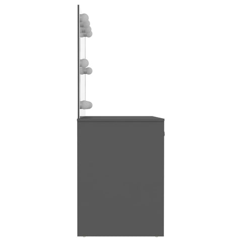 vidaXL Makeup Table with LED Lights 110x55x145 cm MDF Grey