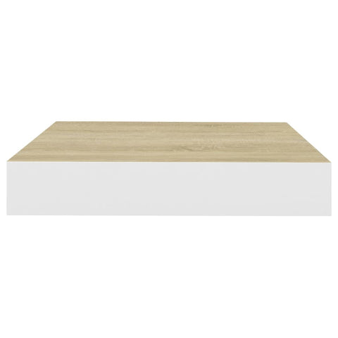 vidaXL Floating Wall Shelves 4 pcs Oak and White 23x23.5x3.8 cm MDF