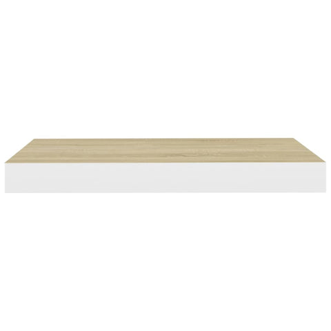 vidaXL Floating Wall Shelf Oak and White 40x23x3.8 cm MDF
