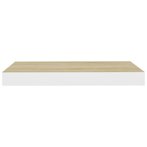 vidaXL Floating Wall Shelf Oak and White 50x23x3.8 cm MDF