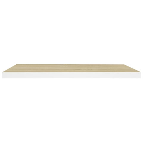 vidaXL Floating Wall Shelf Oak and White 80x23.5x3.8 cm MDF