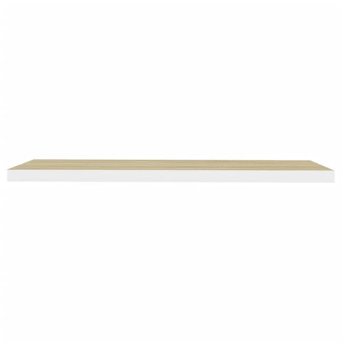 vidaXL Floating Wall Shelf Oak and White 90x23.5x3.8 cm MDF