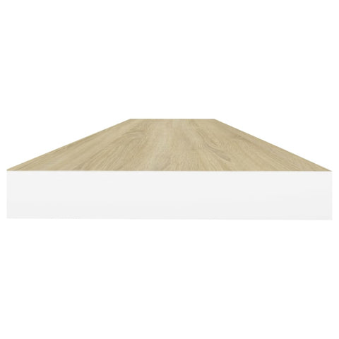 vidaXL Floating Wall Shelf Oak and White 120x23.5x3.8 cm MDF