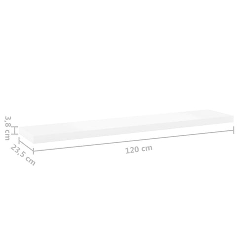 vidaXL Floating Wall Shelf Oak and White 120x23.5x3.8 cm MDF