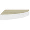 vidaXL Wall Corner Shelf Oak and White 25x25x3.8 cm MDF
