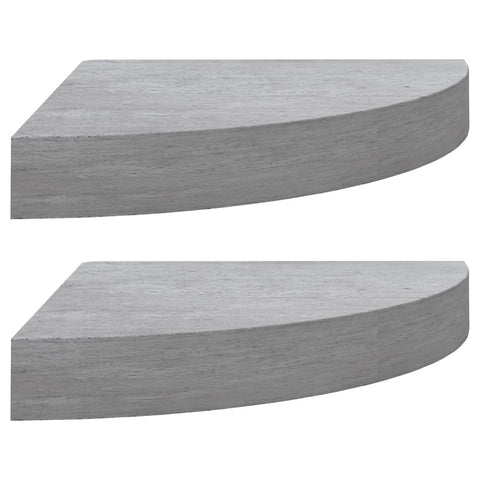 vidaXL Wall Corner Shelves 2 pcs Concrete Grey 35x35x3.8 cm MDF