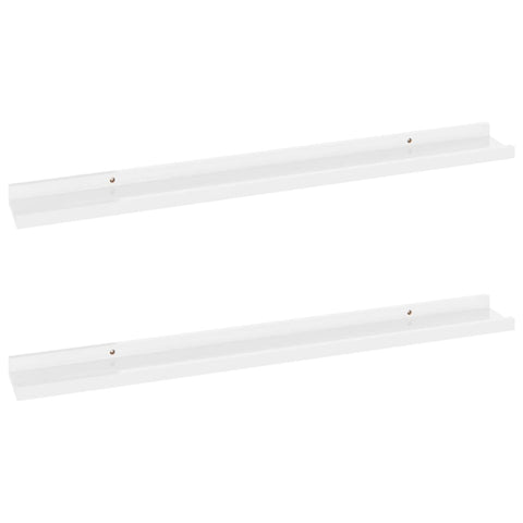 vidaXL Wall Shelves 2 pcs High Gloss White 80x9x3 cm