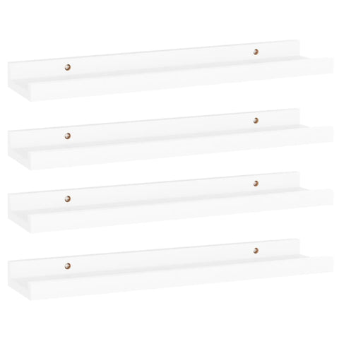 vidaXL Wall Shelves 4 pcs White 40x9x3 cm