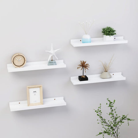 vidaXL Wall Shelves 4 pcs White 40x9x3 cm