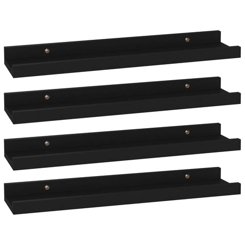 vidaXL Wall Shelves 4 pcs Black 40x9x3 cm