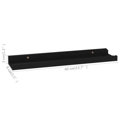 vidaXL Wall Shelves 4 pcs Black 40x9x3 cm