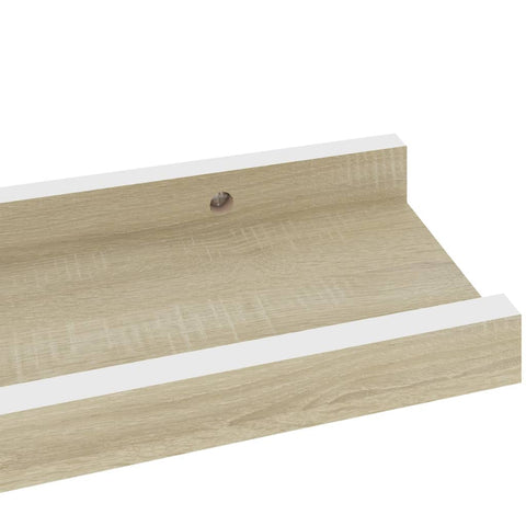 vidaXL Wall Shelves 2 pcs White and Sonoma Oak 40x9x3 cm