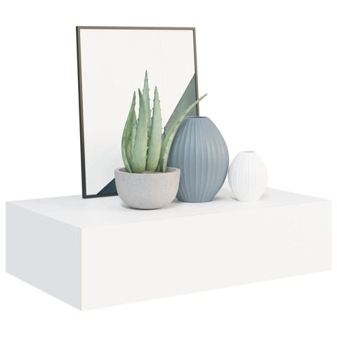 vidaXL Wall-mounted Drawer Shelf White 40x23.5x10 cm MDF