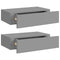vidaXL Wall-mounted Drawer Shelves 2 pcs Grey 40x23.5x10cm MDF