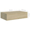 vidaXL Wall-mounted Drawer Shelf Oak 40x23.5x10cm MDF