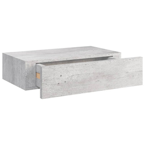 vidaXL Wall-mounted Drawer Shelf Concrete Grey 40x23.5x10cm MDF