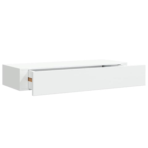 vidaXL Wall-mounted Drawer Shelf White 60x23.5x10 cm MDF