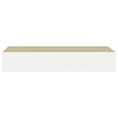 vidaXL Wall Drawer Shelves 2 pcs Oak and White 60x23.5x10cm MDF