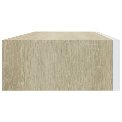 vidaXL Wall Drawer Shelves 2 pcs Oak and White 60x23.5x10cm MDF