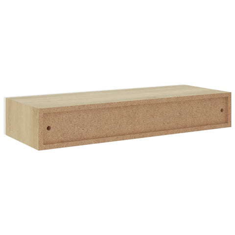 vidaXL Wall Drawer Shelves 2 pcs Oak and White 60x23.5x10cm MDF
