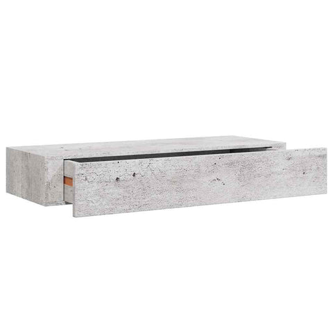vidaXL Wall Drawer Shelves 2 pcs Concrete Grey 60x23.5x10cm MDF