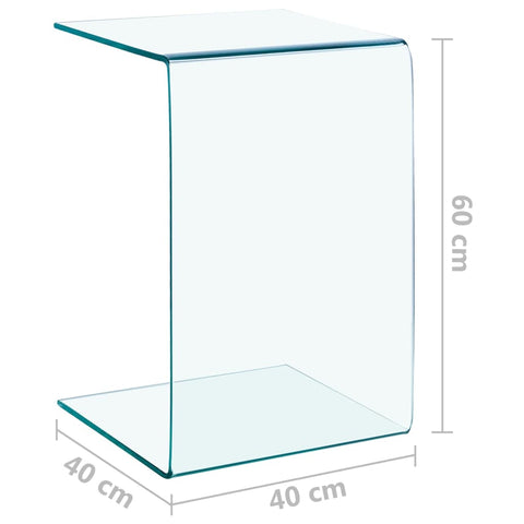 vidaXL Side Table 40x40x60 cm Tempered Glass