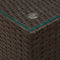 vidaXL Side Table with Glass Top Brown 35x35x52 cm Poly Rattan