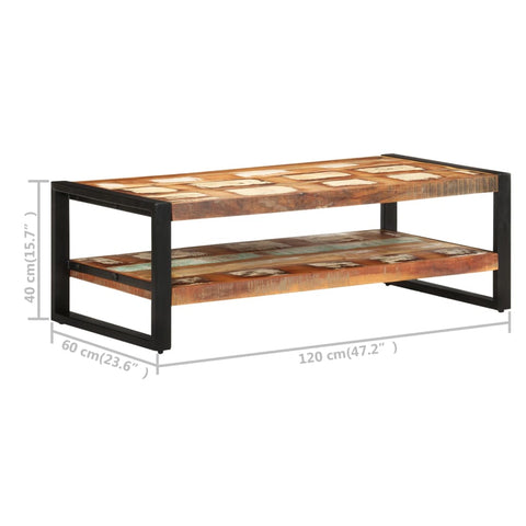 vidaXL Coffee Table 120x60x40 cm Solid Reclaimed Wood
