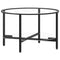 vidaXL Tea Table Black and Transparent 70 cm Tempered Glass