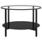 vidaXL Tea Table Black and Transparent 70 cm Tempered Glass