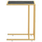 vidaXL Computer Side Table Black Marble 50x35x65 cm Tempered Glass