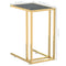 vidaXL Computer Side Table Black Marble 50x35x65 cm Tempered Glass