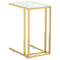 vidaXL Computer Side Table White Marble 50x35x65 cm Tempered Glass