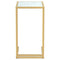 vidaXL Computer Side Table White Marble 50x35x65 cm Tempered Glass