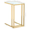 vidaXL Computer Side Table White Marble 50x35x65 cm Tempered Glass