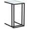 vidaXL Computer Side Table White Marble 50x35x65 cm Tempered Glass