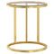 vidaXL Side Table Gold and Transparent 45 cm Tempered Glass