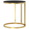 vidaXL Side Table Gold and Black 45 cm Tempered Glass