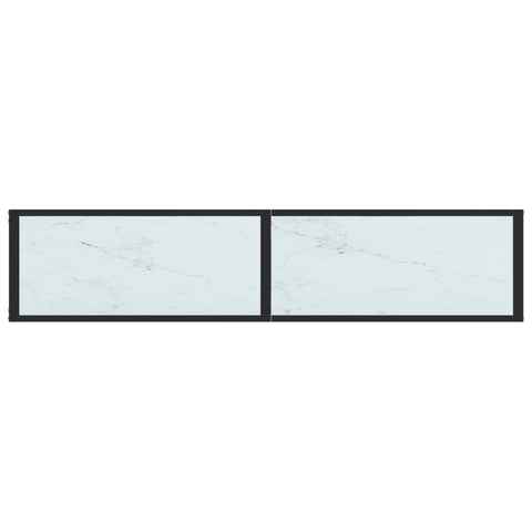 vidaXL Console Table White Marble 160x35x75.5cm Tempered Glass