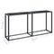 vidaXL Console Table Black Marble 160x35x75.5cm Tempered Glass
