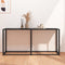 vidaXL Console Table Black Marble 160x35x75.5cm Tempered Glass