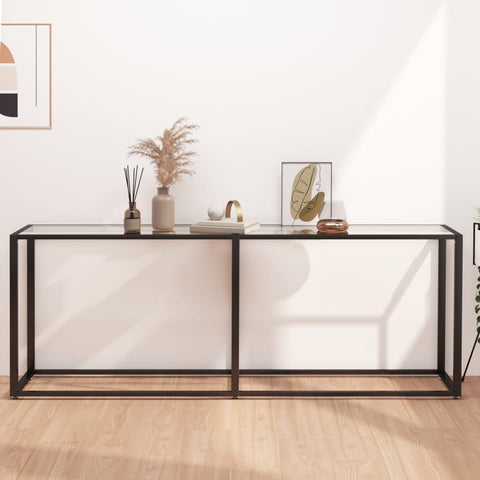 vidaXL Console Table Transparent 200x35x75.5cm Tempered Glass