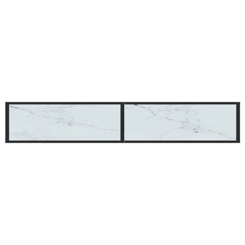 vidaXL Console Table White Marble 200x35x75.5cm Tempered Glass